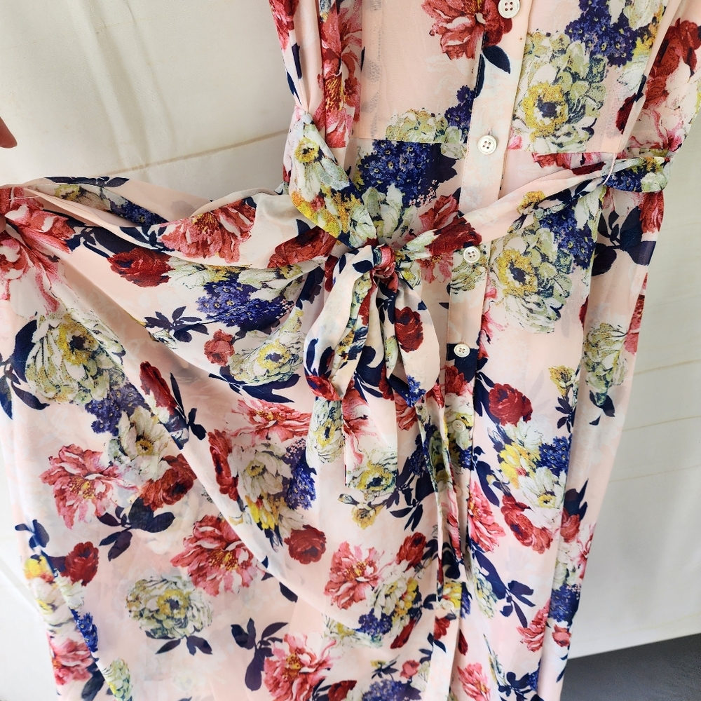 Tahari Floral Midi Dress Size 2 - Picture 6 of 12